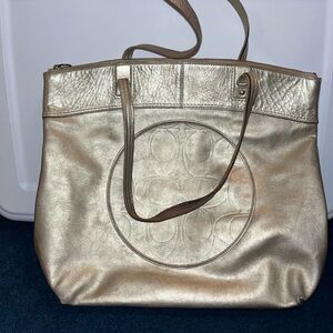 Gold Designer Tote Bag